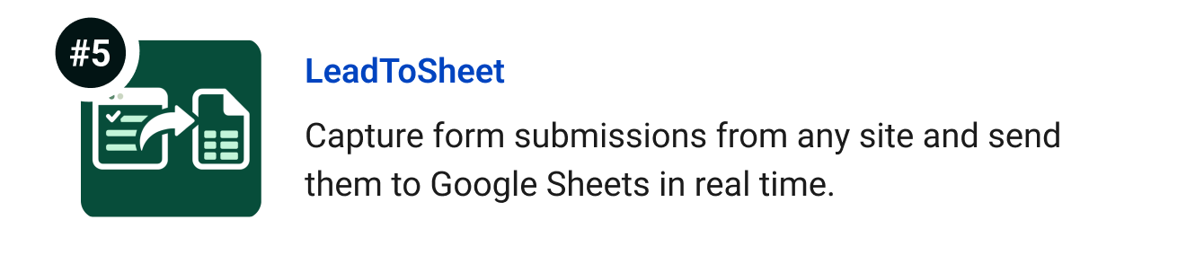 LeadToSheet - Capture form submissions from any site and send them to Google Sheets in real time.