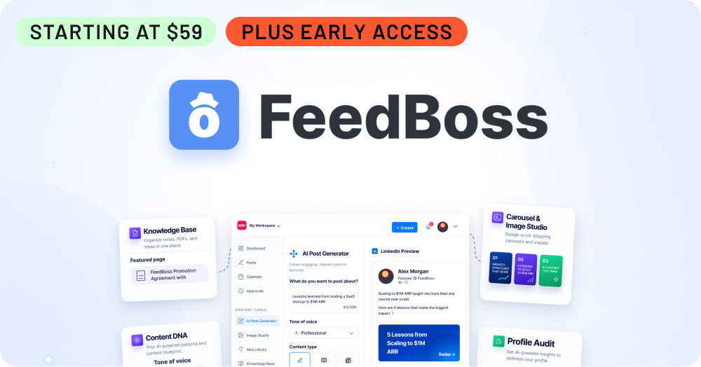 Shop FeedBoss (starting at $59, Plus Early Access)
