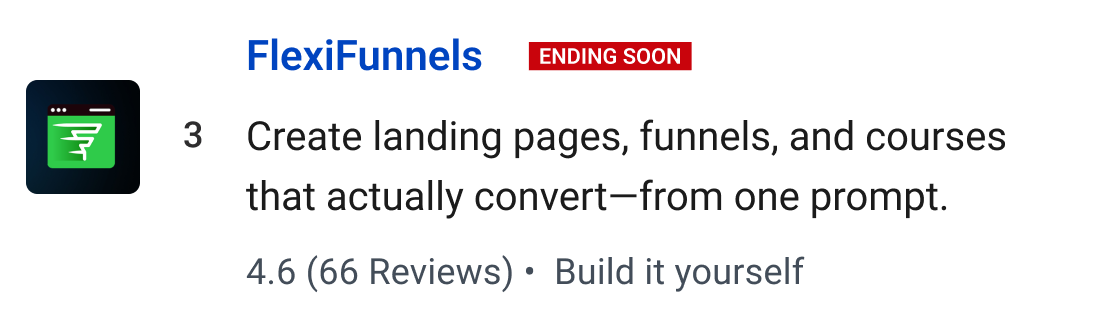 FlexiFunnels: Create landing pages, funnels, and courses that actually convert—from one prompt.