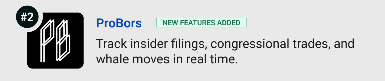 ProBors (New features added) - Track insider filings, congressional trades, and whale moves in real time.