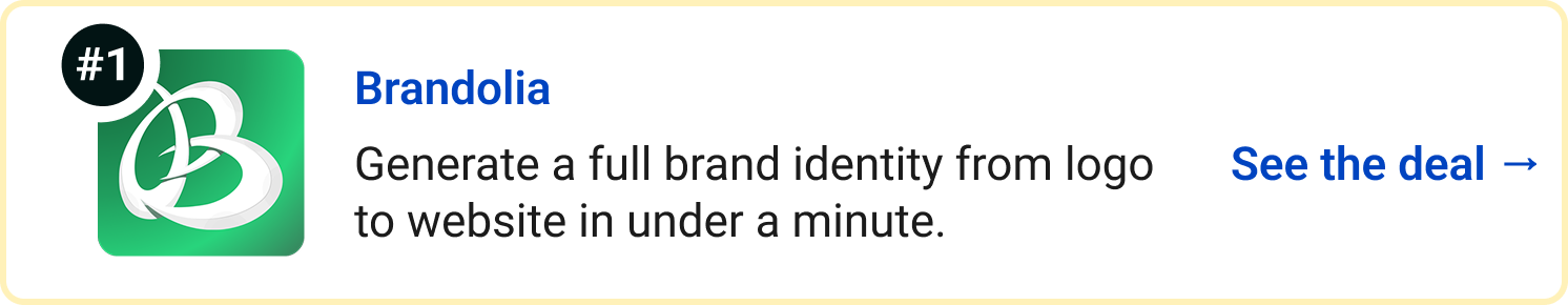 Brandolia - Generate a full brand identity from logo to website in under a minute. See the deal →