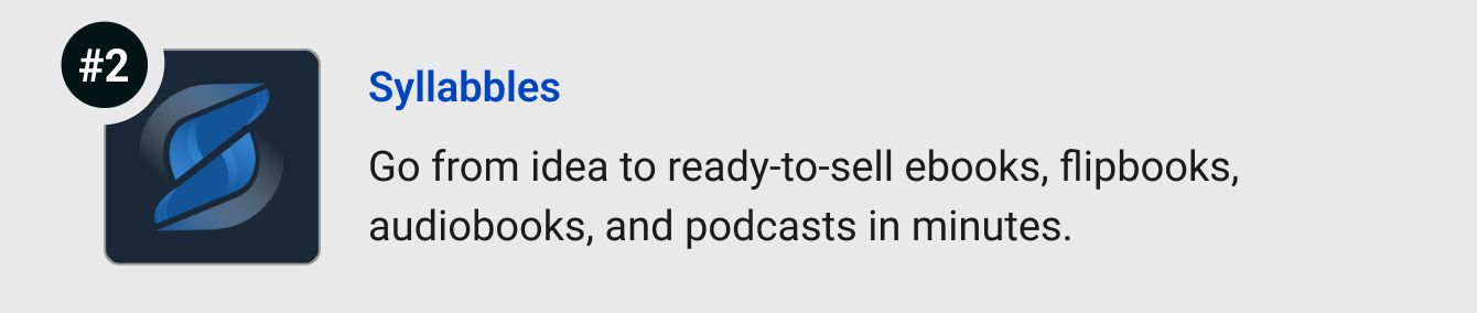 Syllabbles - Go from idea to ready-to-sell ebooks, flipbooks, audiobooks, and podcasts in minutes.