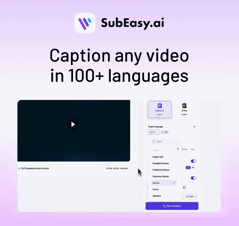 SubEasy.ai: Caption any video in 100+ languages