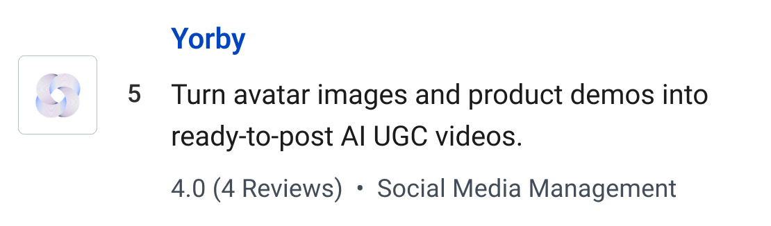 Yorby: Turn avatar images and product demos into ready-to-post AI UGC videos.
