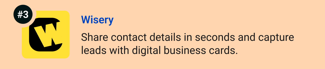 Wisery - Share contact details in seconds and capture leads with digital business cards.