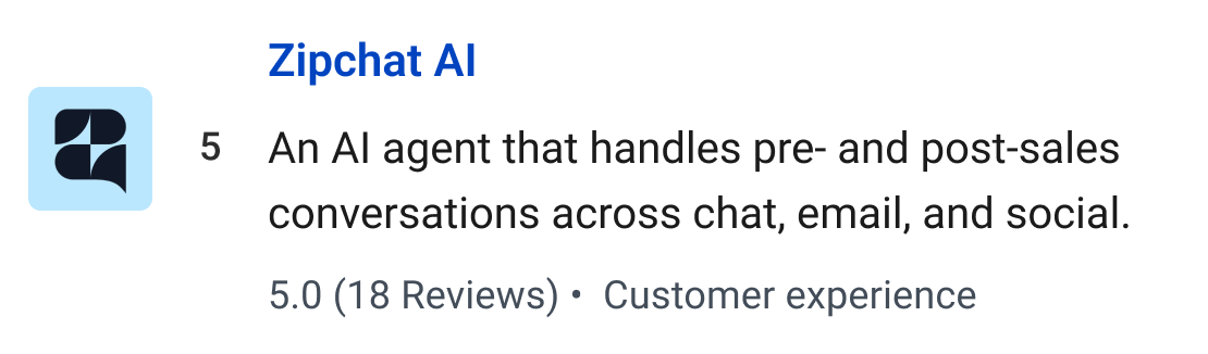 Zipchat AI: An AI agent that handle pre- and post- sales conversations across chat, email, and social.