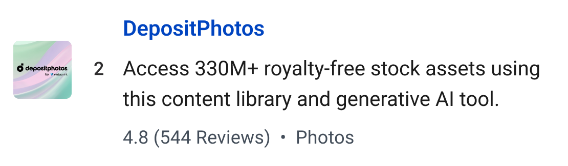 Depositphotos: Access 320M+ royalty-free stock assets using this content library and generative AI tool.