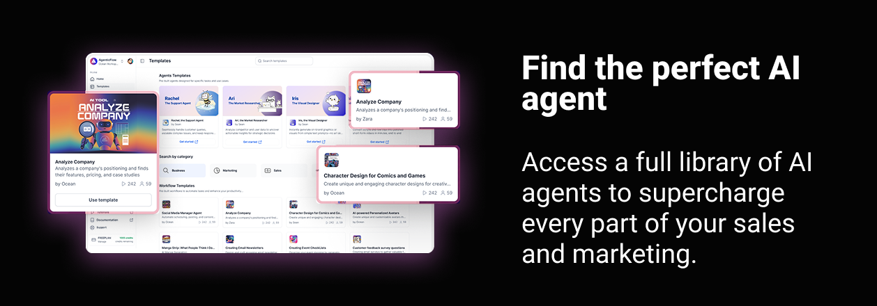Access a full library of AI agents to supercharge every part of your sales and marketing.
