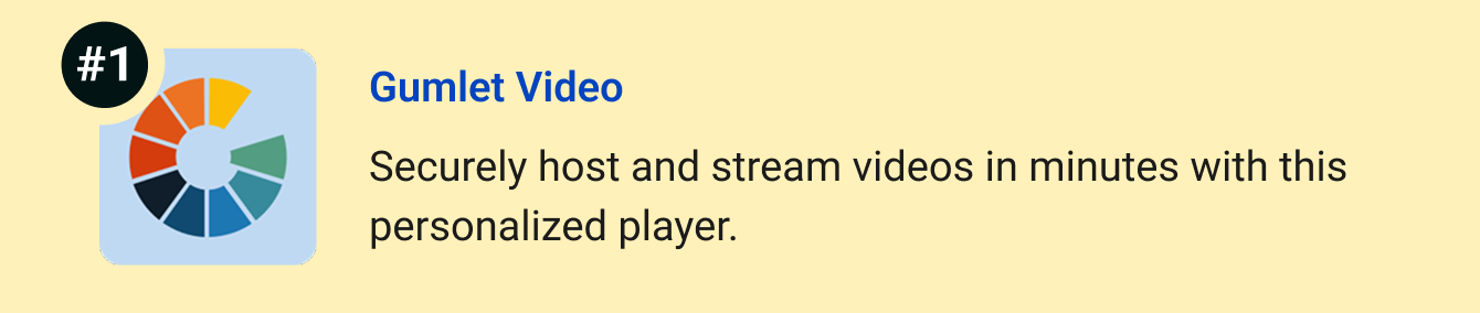 Gumlet Video - Securely host and stream videos in minutes with this personalized player.
