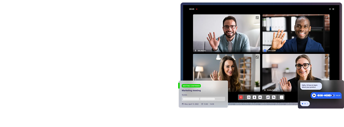 Host paid video calls from your site Start one-on-one or group meetings from a widget or ClickNTalk page with with seamless payments and scheduling.