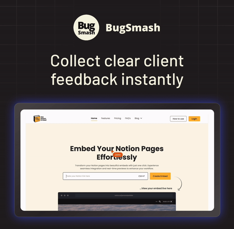 BugSmash: Collect clear client feedback instantly