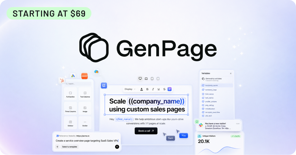 Shop GenPage (starting at $69)