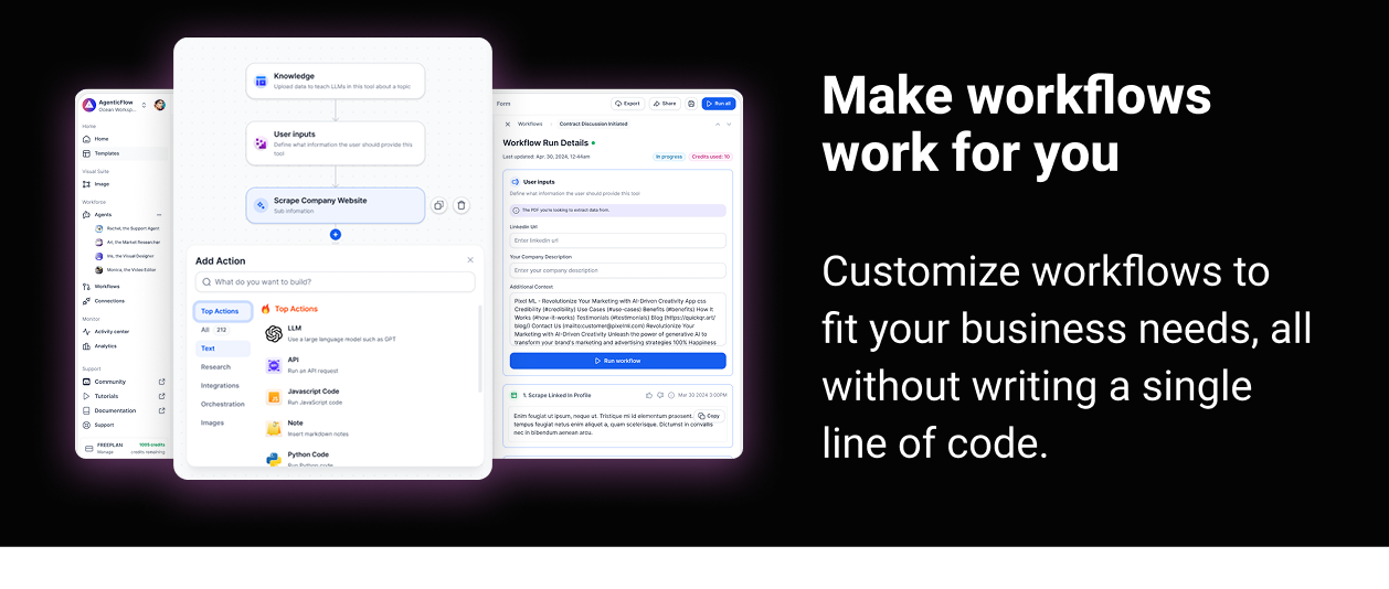 Customize workflows to fit your business needs, all without writing a single line of code.