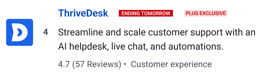 ThriveDesk: Streamline and scale customer support with an AI helpdesk, live chat, and automations.