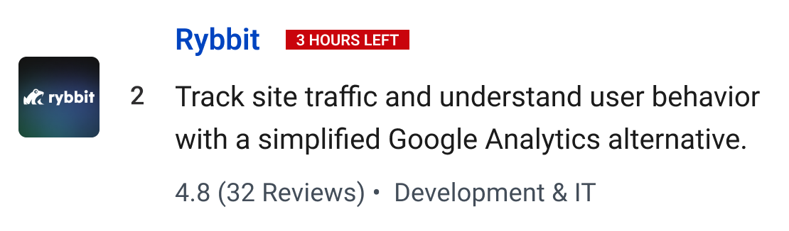 Rybbit: Track site traffic and understand user behavior with a simplified Google Analytics alternative.
