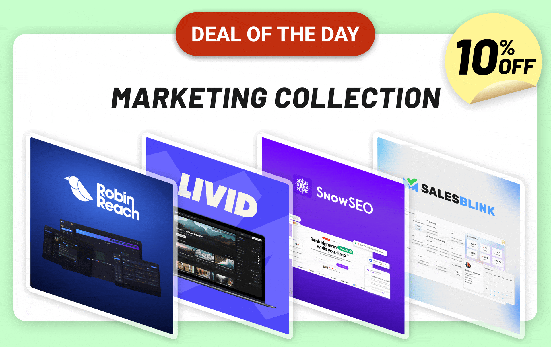 Deal of the Day 3 hours left: Marketing collection 10% off