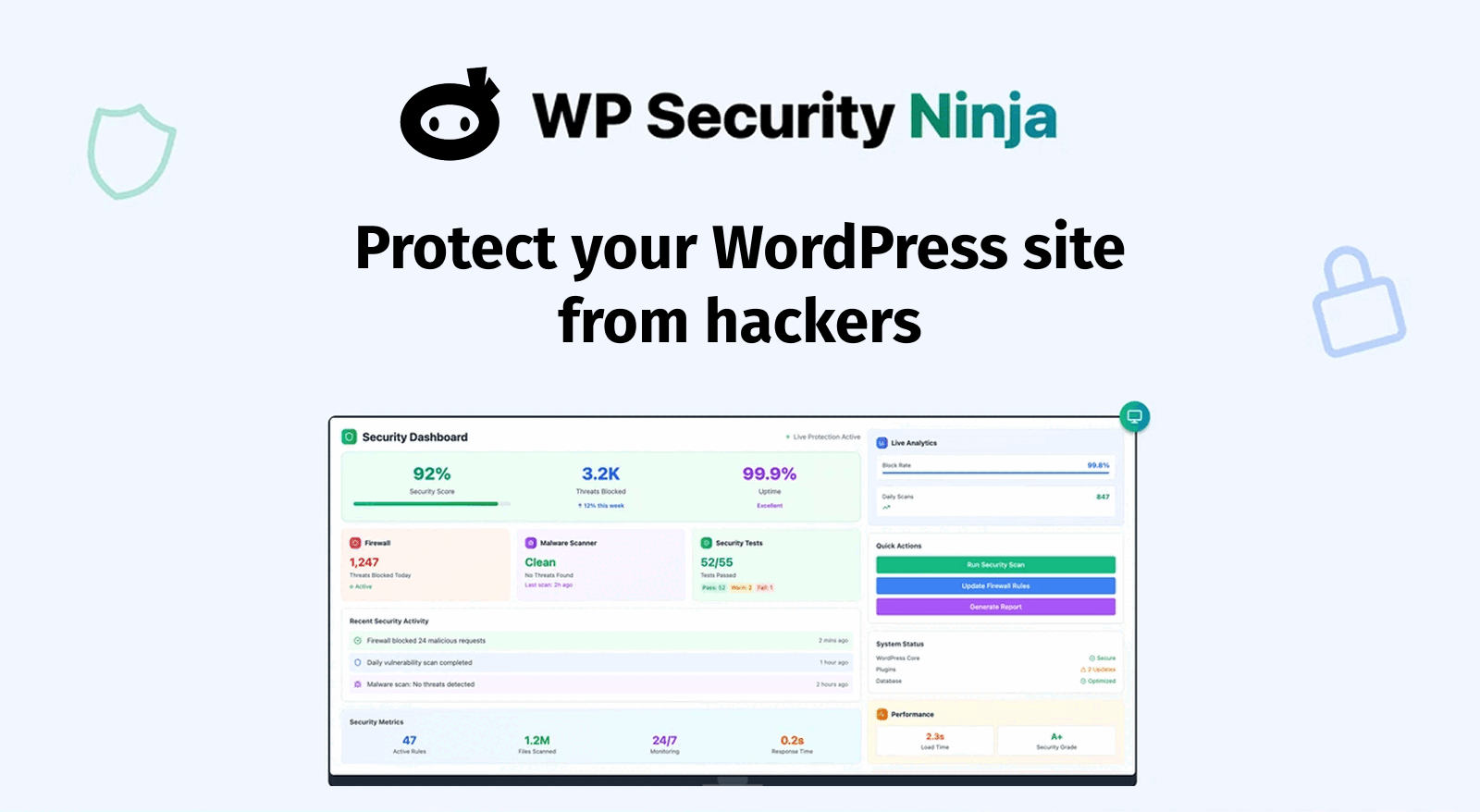 WP Security Ninja: Protect your Word Press site from hackers