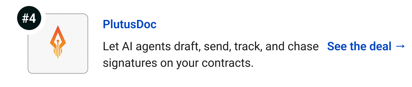 PlutusDoc - Let AI agents draft, send, track, and chase signatures on your contracts. See the deal →