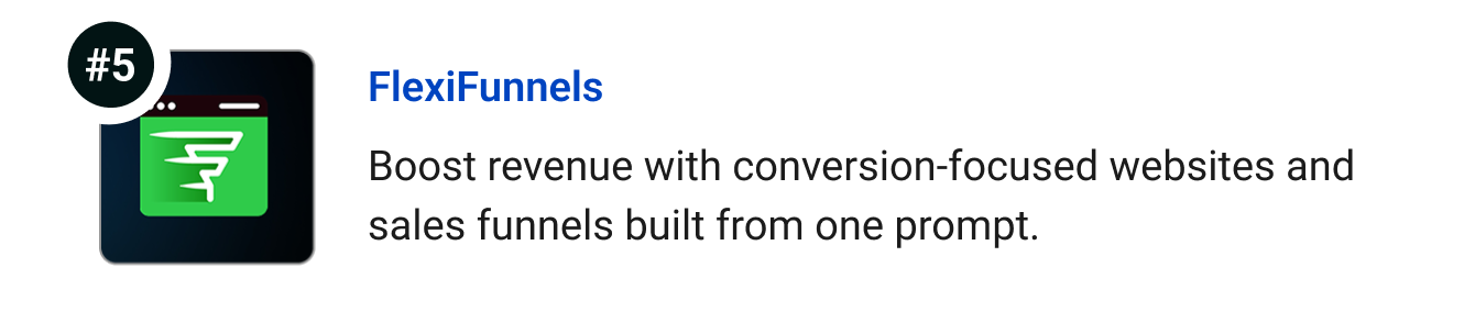 FlexiFunnels - Turn visitors into revenue with conversion-focused websites and sales funnels built from a single prompt. 