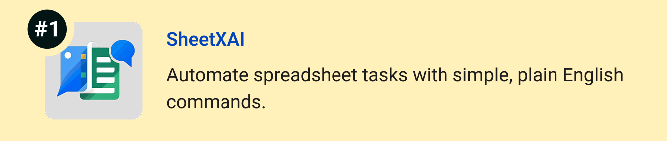 SheetXAI - Automate spreadsheet tasks with simple, plain English commands.