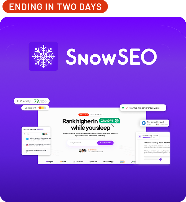 Shop SnowSEO - ending in two days