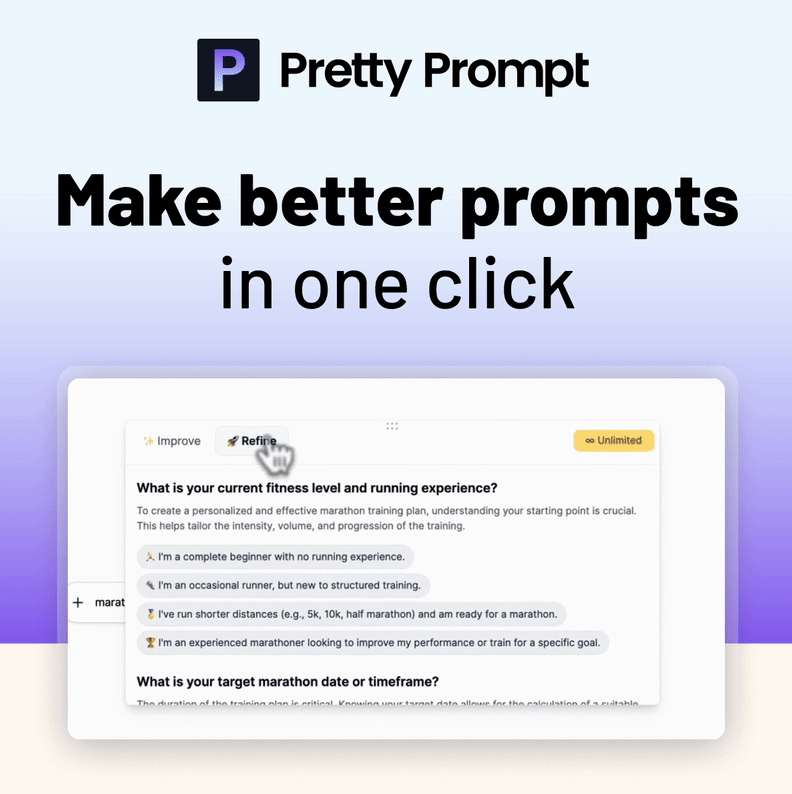 Pretty Prompt: make better prompts in one click