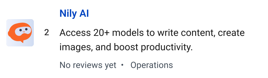 Nily AI: Access 20+ models to write content, create images, and boost productivity.