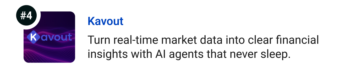Kavout - Turn real-time market data into clear financial insights with AI agents that never sleep.