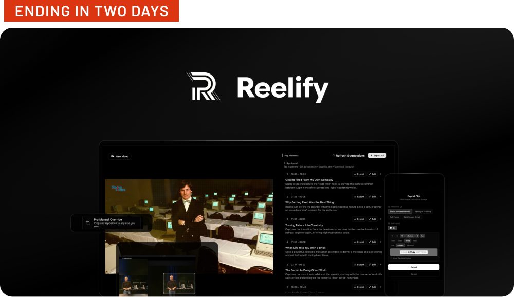 Shop Reelify AI - ending in two days