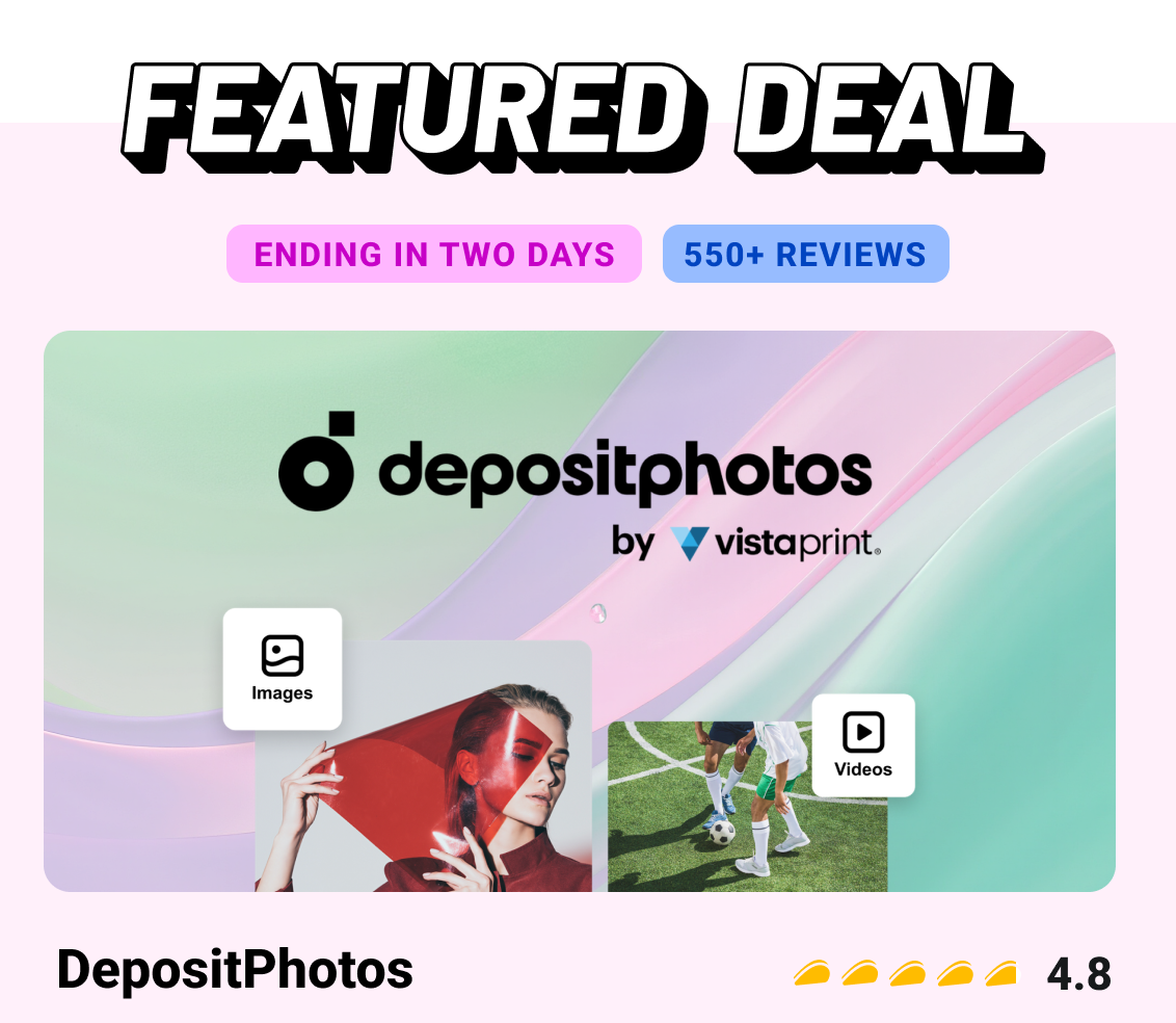 Featured Deal: DepositPhotos (Ending in two days, 550+ Reviews)