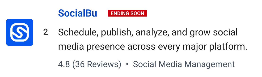 SocialBu (Ending soon): Schedule, publish, analyze, and grow social media presence across every major platform.
