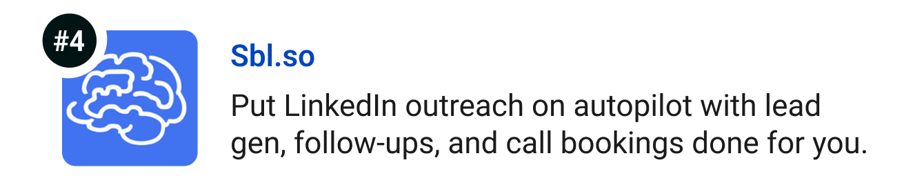 Sbl.so - Put LinkedIn outreach on autopilot with lead gen, follow-ups, and call bookings done for you.