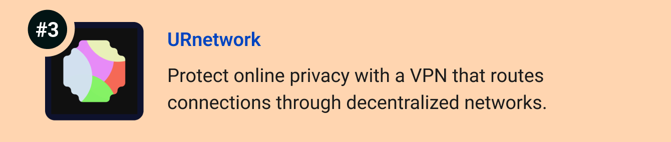 URnetwork - Protect your online privacy with a VPN that routes connections through decentralized networks.