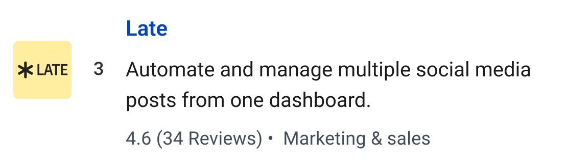 Late: Automate and manage multiple social media posts from one dashboard.