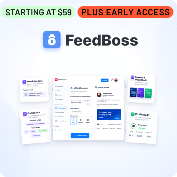 Shop FeedBoss (starting at $59, Plus Early Access)