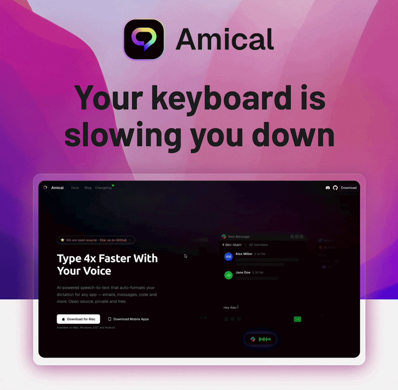 Amical: Your keyboard is slowing you down