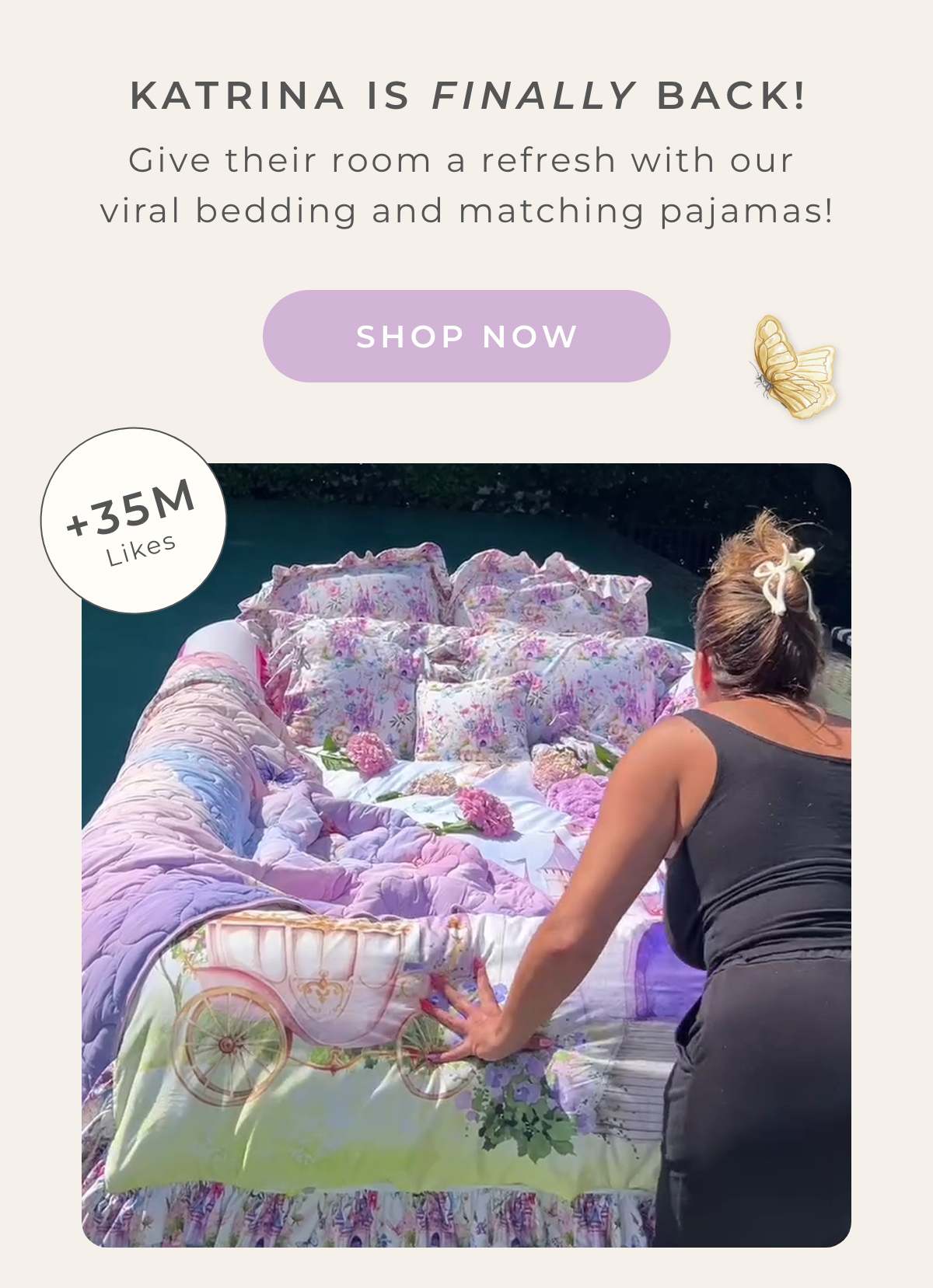  KATRINA IS FINALLY BACK! Give their room a refresh with our viral bedding and matching pajamas! { Shop Now}