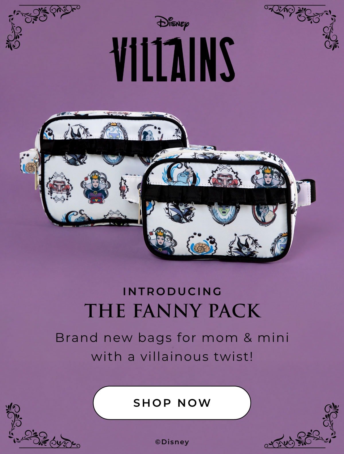 Introducing the Fanny Pack: Brand new bags for mom & mini with a villainous twist [SHOP NOW]