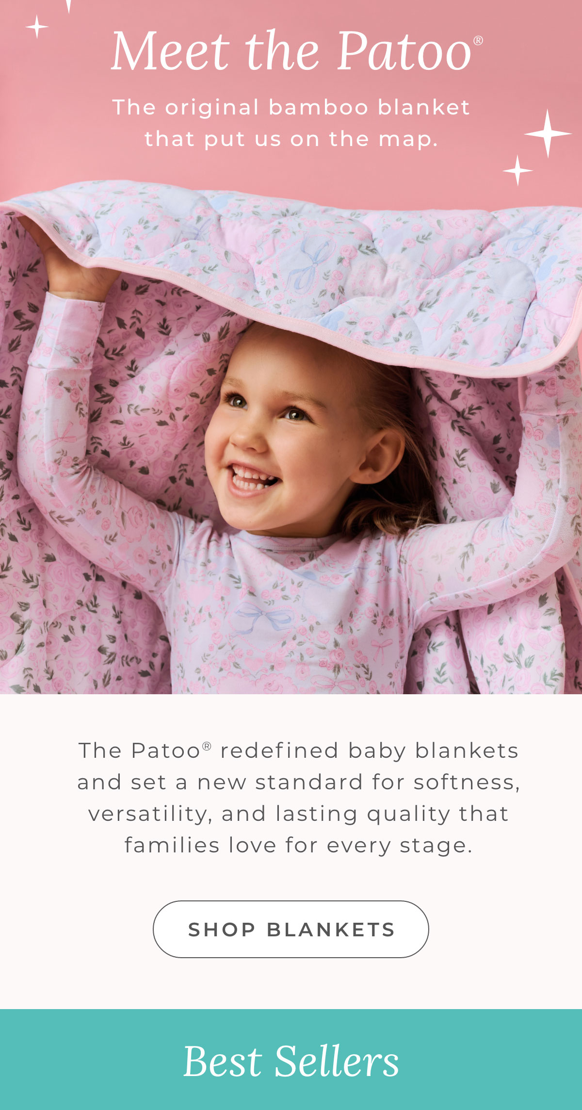 Meet the Patoo: The original bamboo blanket that put us on the map. The Patoo redefined baby blankets and set a new standard for softness, versatility, and lasting quality that families love for every stage [SHOP BLANKETS]