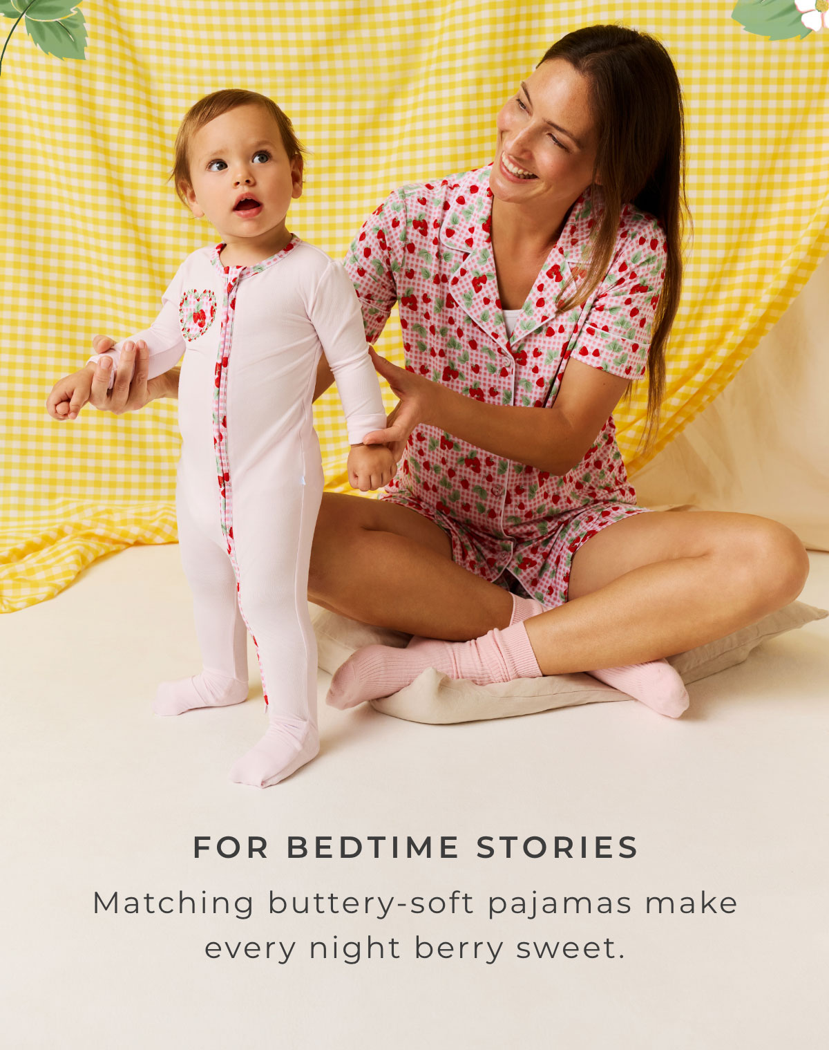 For Bedtime Stories: Matching buttery-soft pajamas make every night berry sweet.