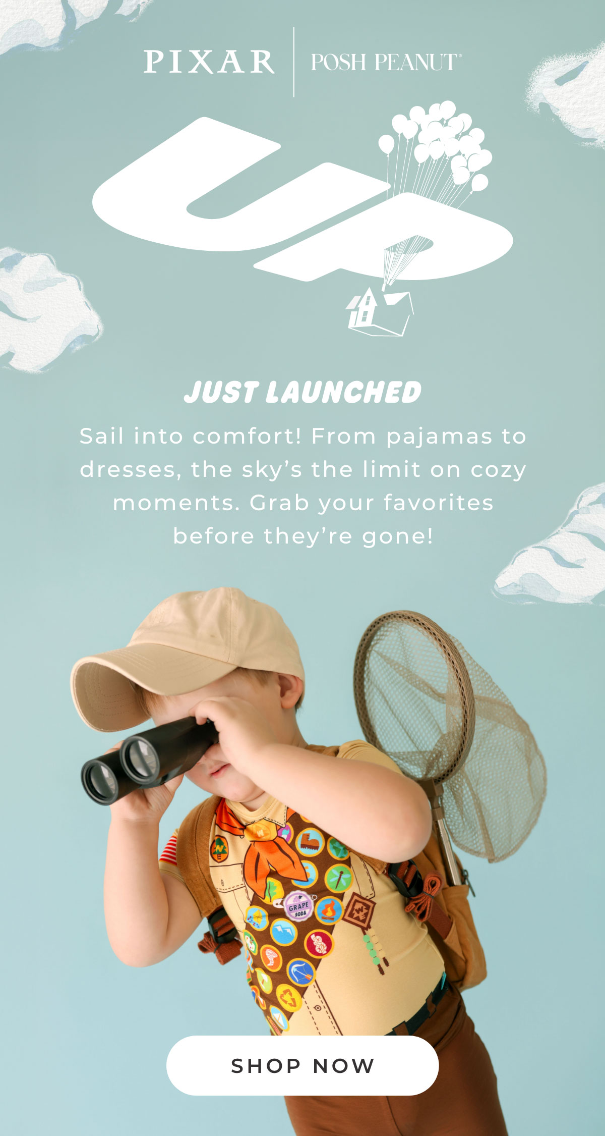 Pixar | Posh Peanut: Up - Just Launched: Sail into comfort! From pajamas to dresses, the sky's the limit on cozy moments. Grab. your favorites before they're gone!