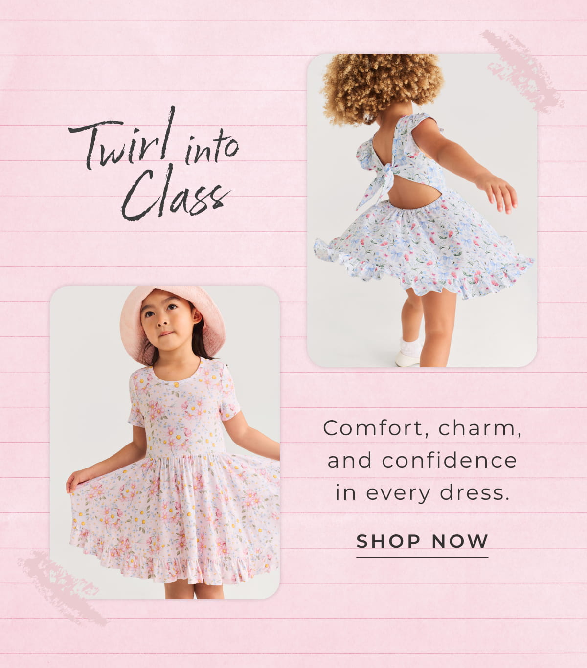 Twirl Into Class: Comfort, charm and confidence in every dress. [SHOP NOW]
