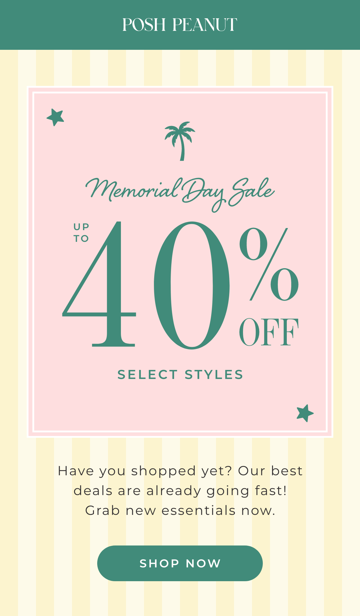 Posh Peanut: Memorial Day Sale Up to 40% Off Select Styles
