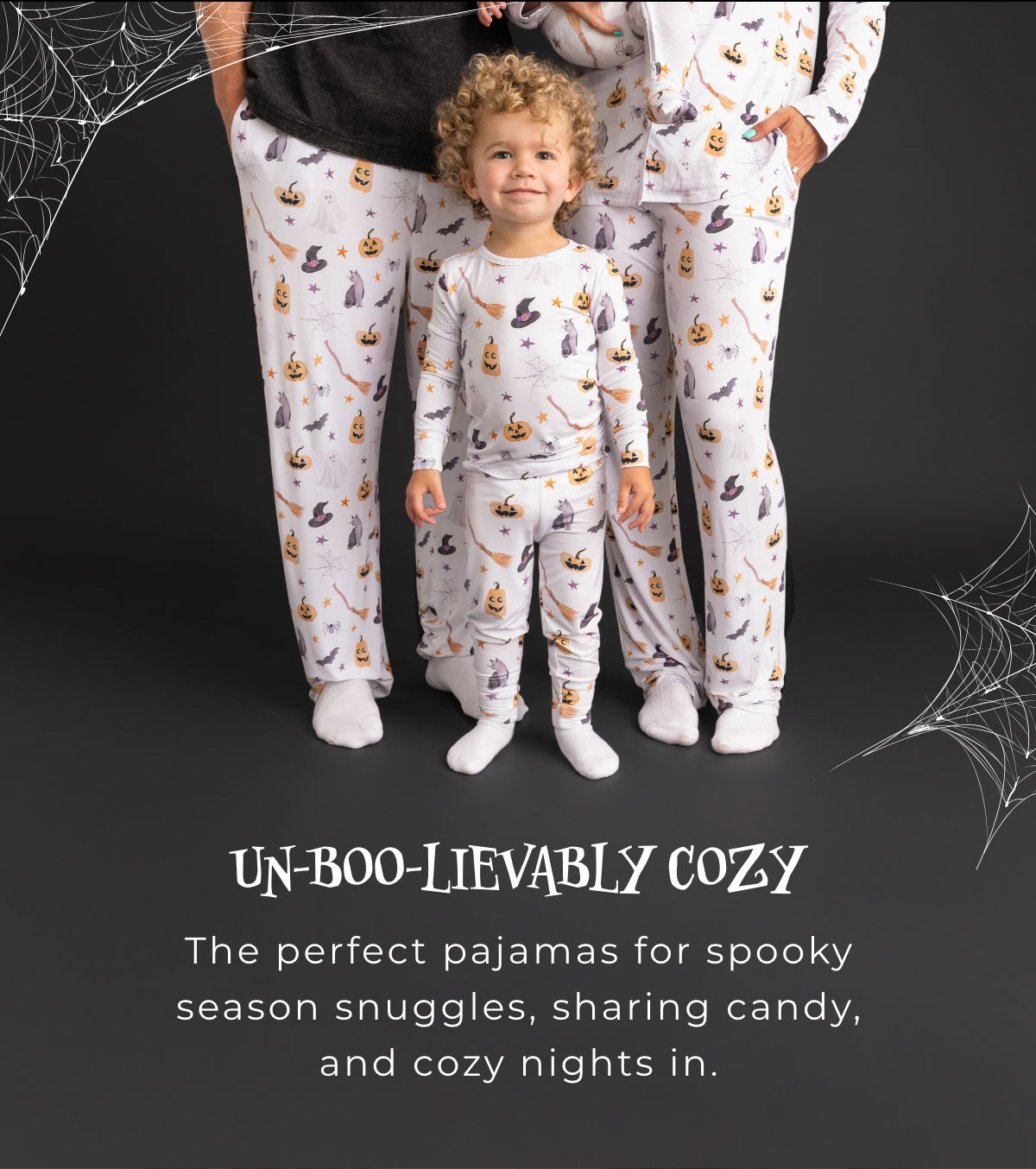 Un-boo-lievably Cozy: The perfect pajamas for spooky season snuggles, sharing candy, and cozy nights in.