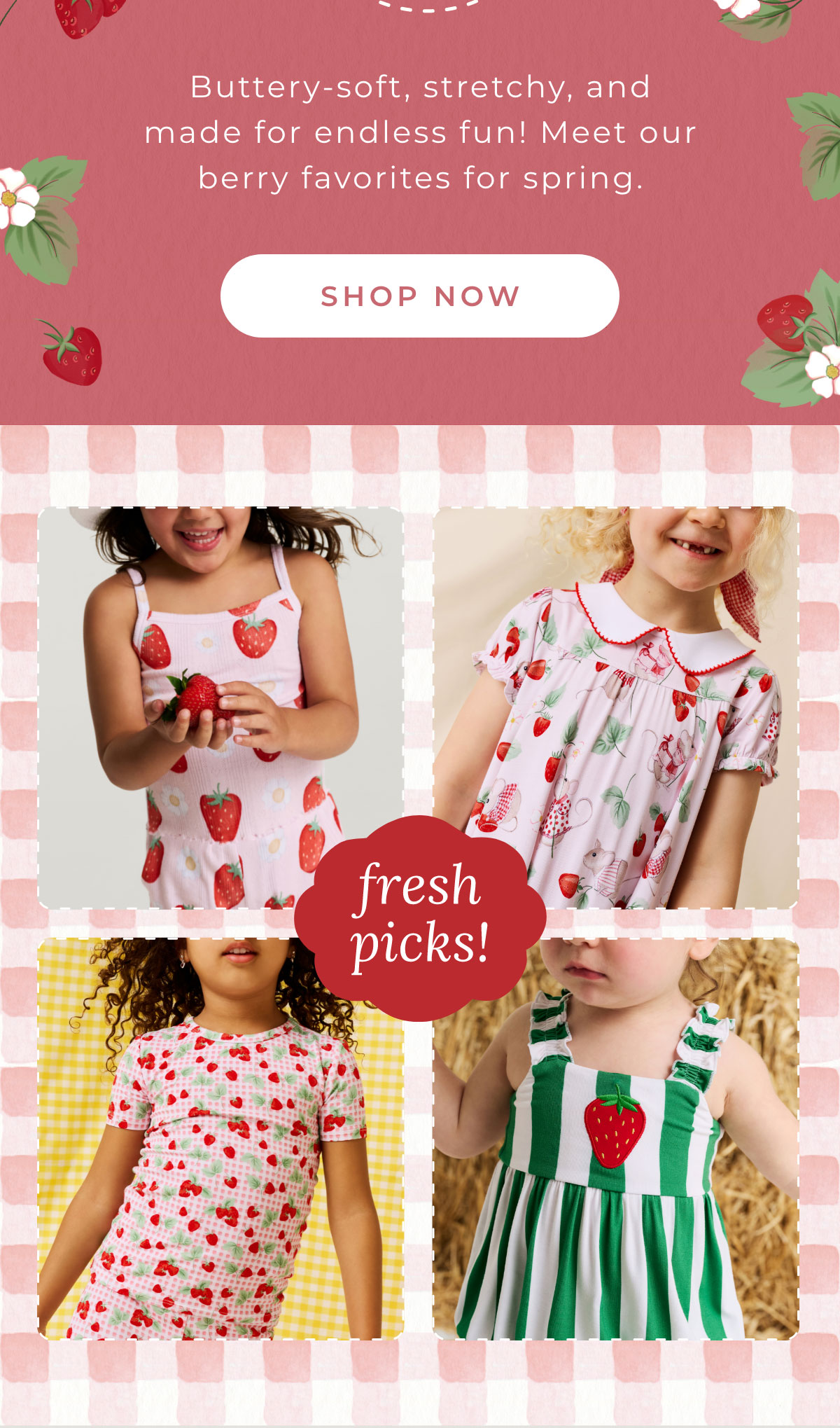 Buttery-soft, stretchy, and made for endless fun! Meet our berry favorites for spring. [SHOP NOW]