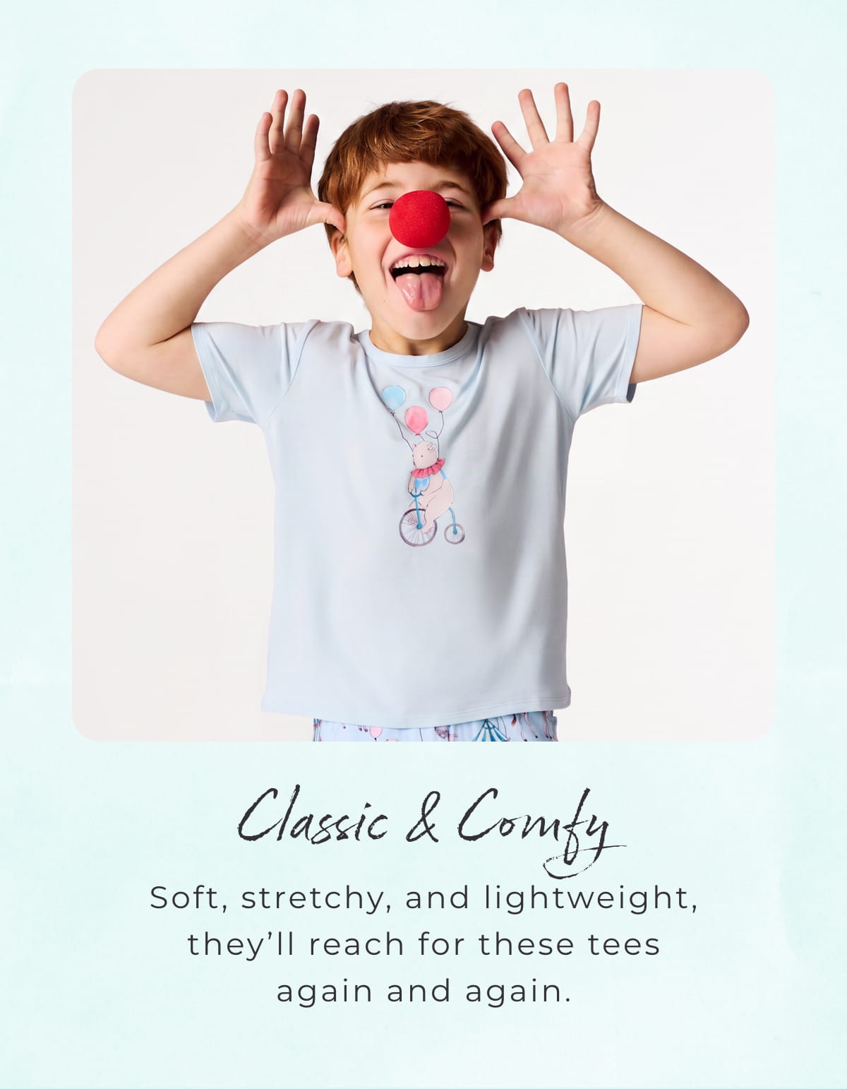 Classic & Comfy: Soft, stretchy, and lightweight, they'll reach for tehse tees again and again.