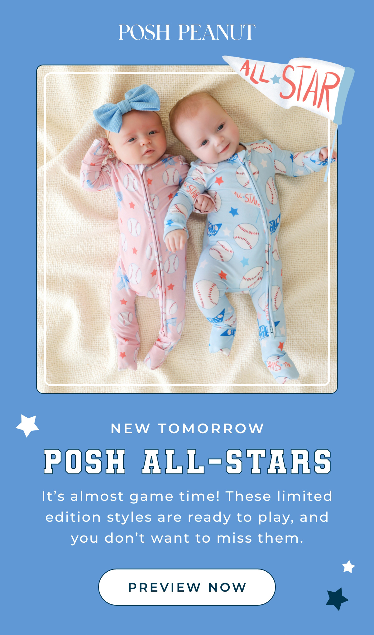 Posh Peanut All Star: New Tomorrow. Posh All-Stars. It's almost game time! These limited edition styles are ready to play, and you don't want to miss them [PREVIEW NOW]