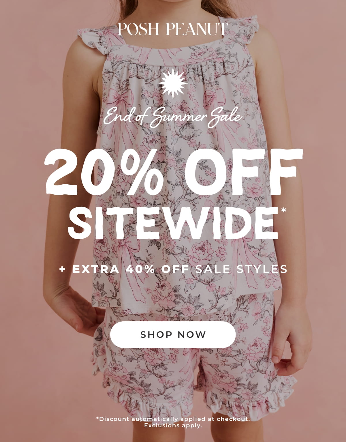 Posh Peanut: End of Summer Sale: 20% Off SItewide + Extra 40% Off Sale [SHOP NOW]