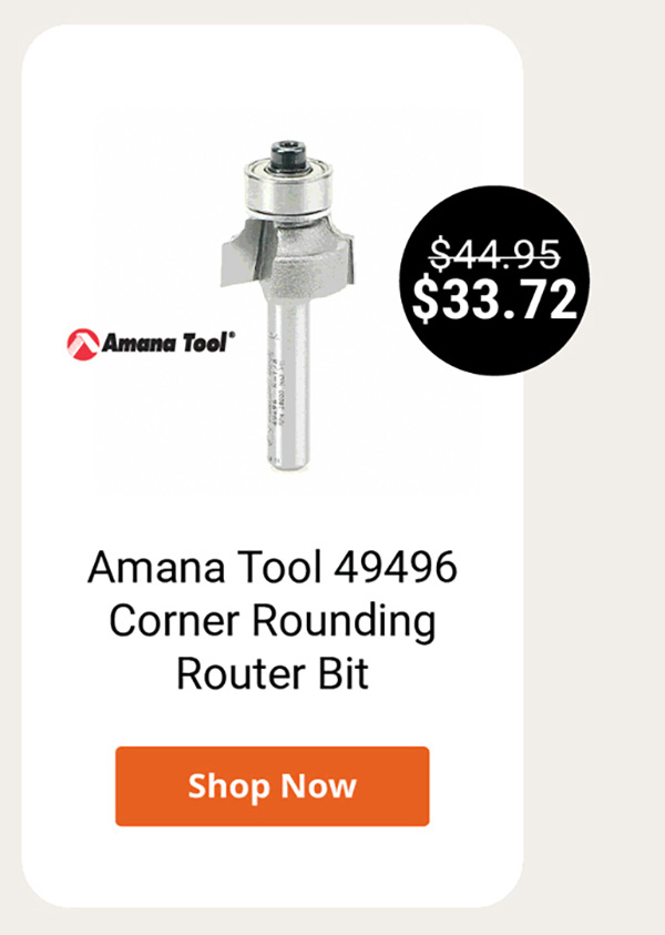 Amana Tool 49496 Corner Rounding Router Bit