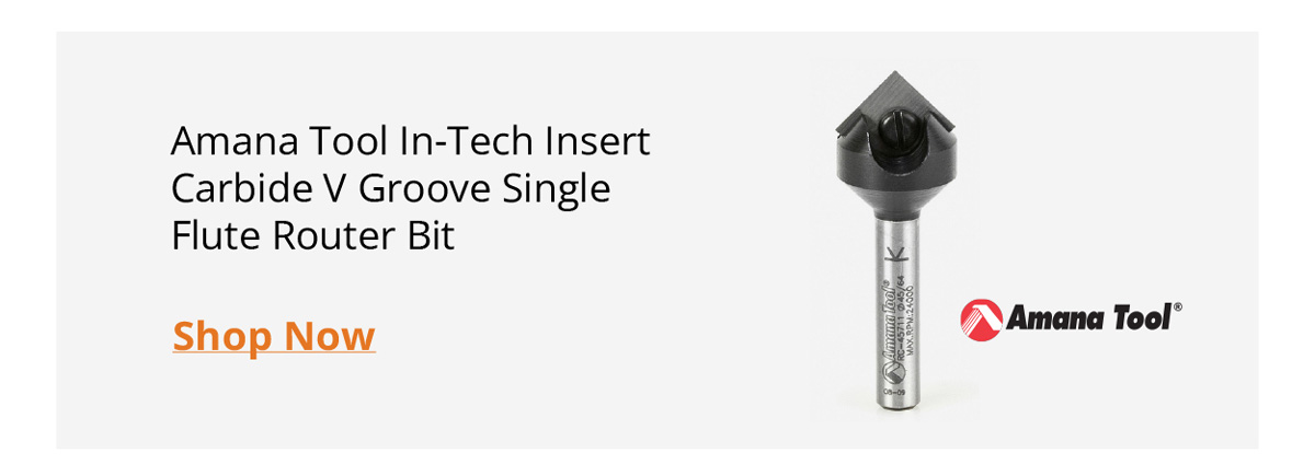 Amana Tool In-Tech Insert Carbide V Groove Single Flute Router Bit
